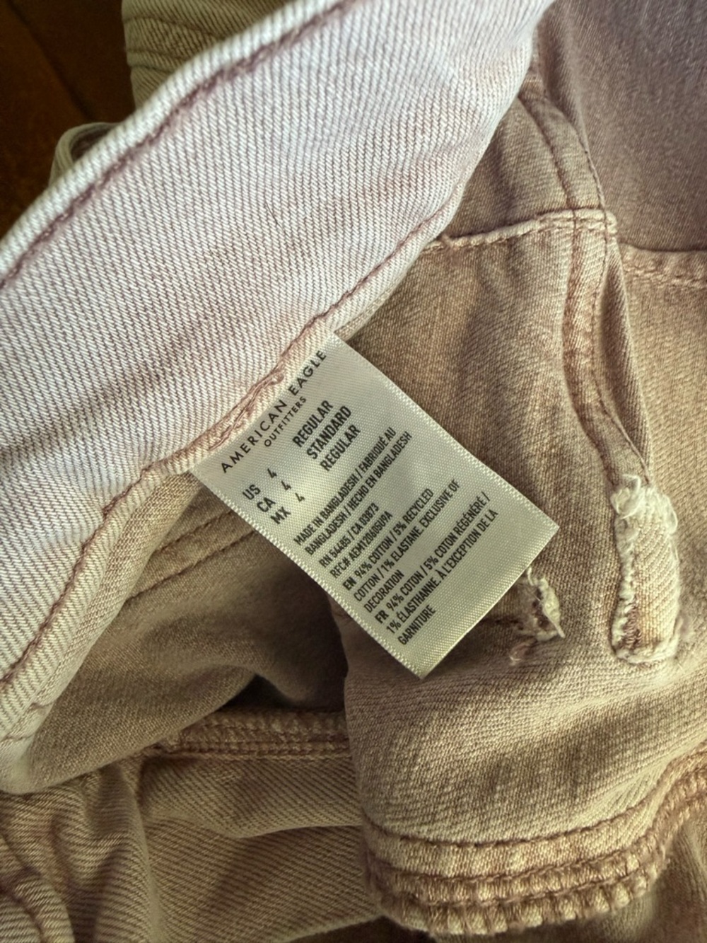 American Eagle Blush Pink Wide Leg Skater Jean Size 27/4 - Picture 6 of 7